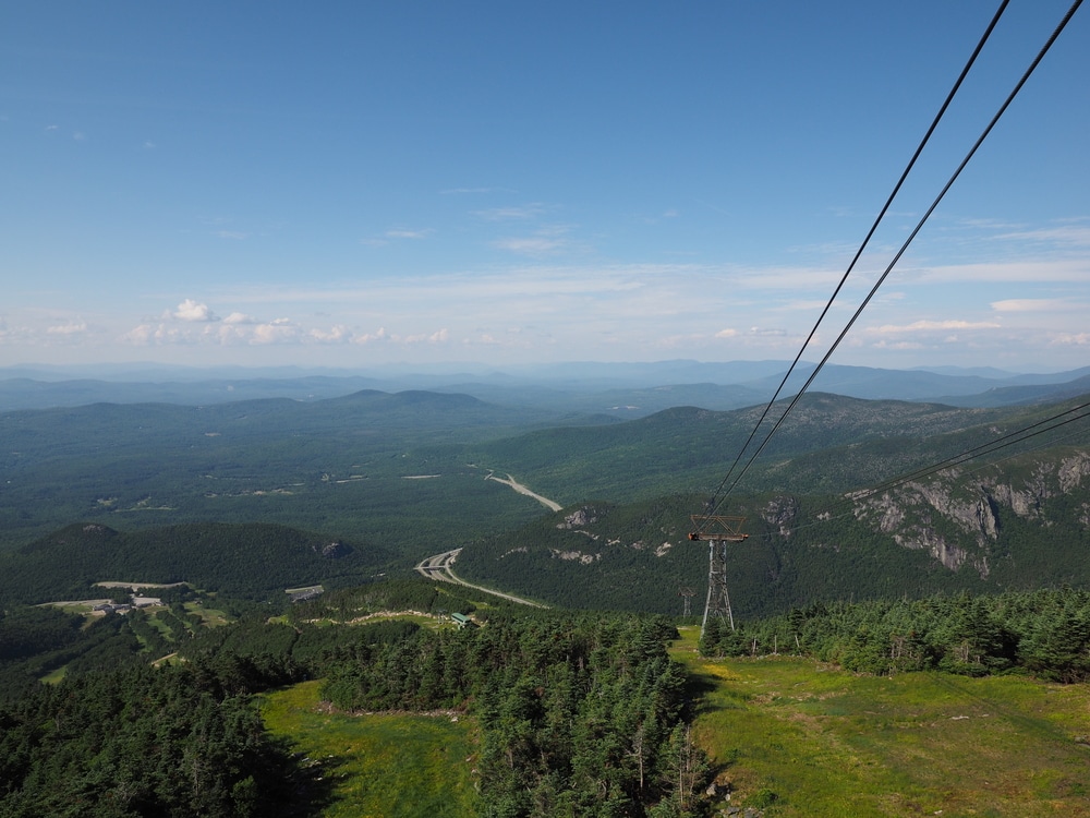 The View from the top of the Cannon Mountain Aerial Tramway in New Hampshire