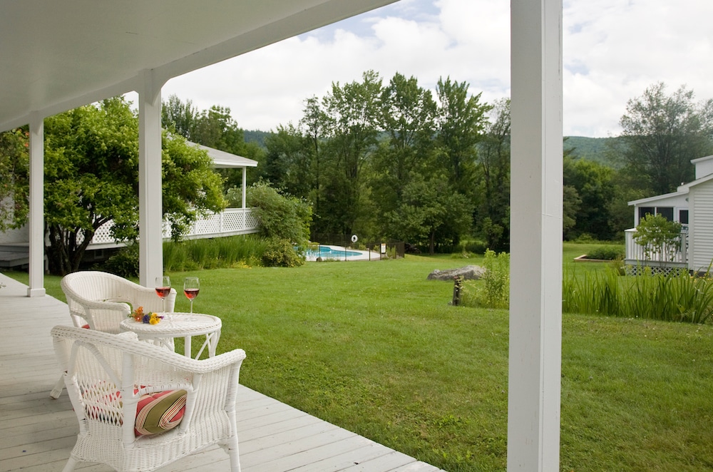 After enjoying the best hiking trails in the White Mountains, return to our scenic property for a relaxing glass of wine or other beverage on one of our porches.