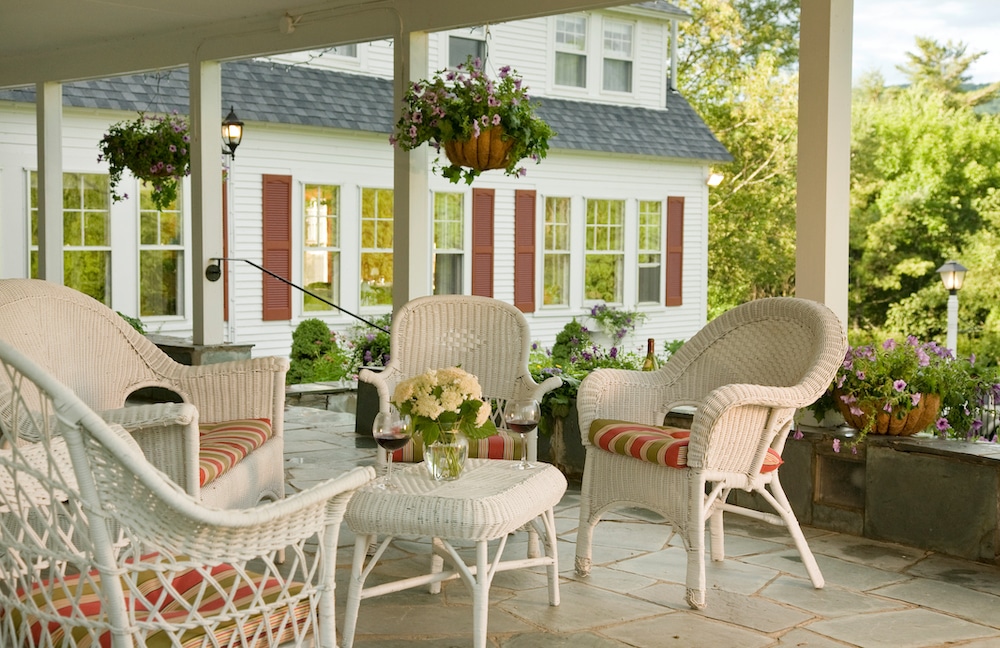 While enjoying New Hampshire in fall, stay at our New Hampshire Bed and Breakfast and relax on this porch