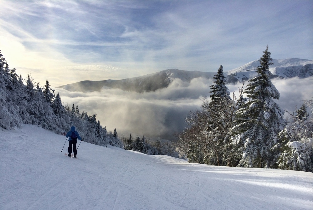 Getting ready for skiing - one of the best things to do in the White Mountains in winter