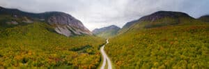 The road through Franconia Notch State Park